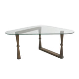 Couchtisch Cam aus gehärtetem Glas und Buche in Walnuss, 96×81×41 cm von Hanah Home – Bild 8
