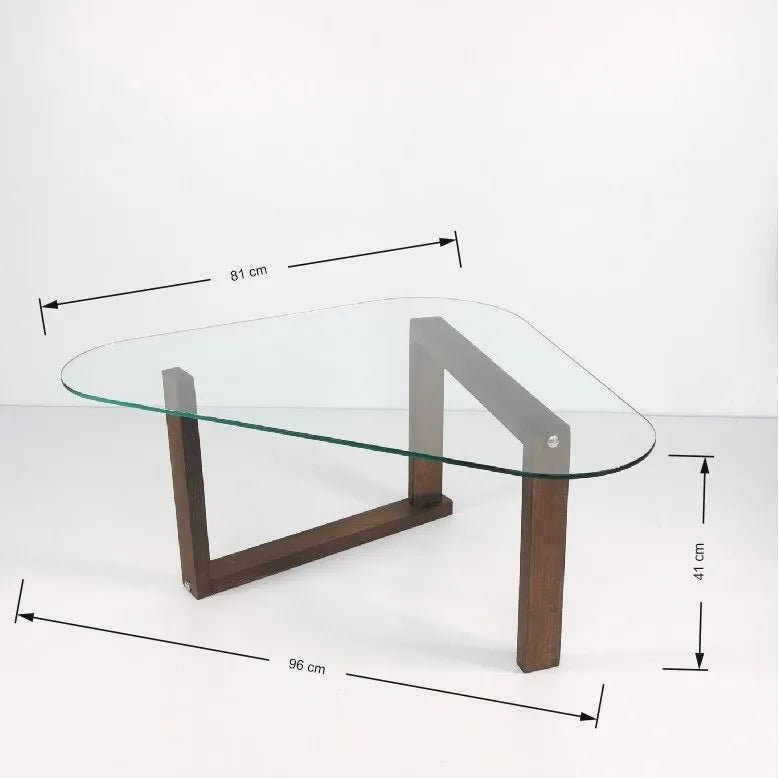 Couchtisch Cam aus gehärtetem Glas und Massivholz, 96×81×41 cm von Hanah Home – Bild 11