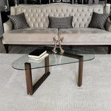 Couchtisch Cam aus gehärtetem Glas und Massivholz, 96×81×41 cm von Hanah Home – Bild 3