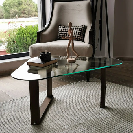 Couchtisch Cam aus gehärtetem Glas und Massivholz, 96×81×41 cm von Hanah Home – Bild 4