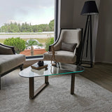 Couchtisch Cam aus gehärtetem Glas und Massivholz, 96×81×41 cm von Hanah Home – Bild 6