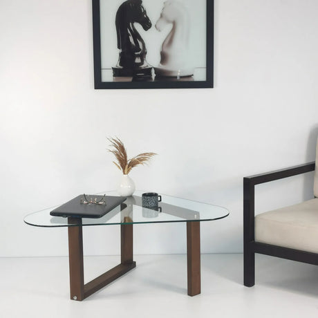Couchtisch Cam aus gehärtetem Glas und Massivholz, 96×81×41 cm von Hanah Home – Bild 7