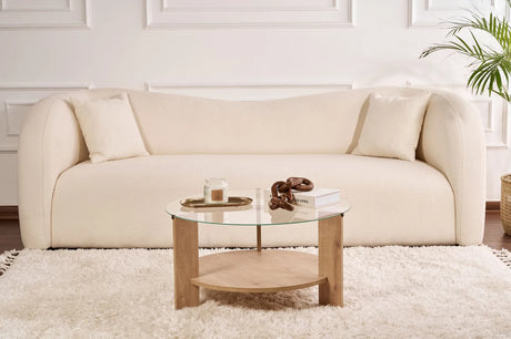 Couchtisch Clara aus gehärtetem Glas und Holz 75Ø von Hanah Home – Bild 2