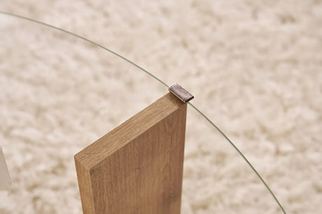 Couchtisch Clara aus gehärtetem Glas und Holz 75Ø von Hanah Home – Bild 4