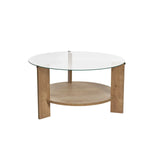 Couchtisch Clara aus gehärtetem Glas und Holz 75Ø - ZEN ZONE Furniture