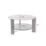 Couchtisch Clara aus gehärtetem Glas und Holz 75Ø - ZEN ZONE Furniture