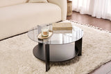 Couchtisch Clara aus gehärtetem Glas und Holz in Holzschwarz und Rauch 75Ø von Hanah Home – Bild 1