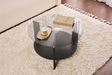 Couchtisch Clara aus gehärtetem Glas und Holz in Holzschwarz und Rauch 75Ø von Hanah Home – Bild 3
