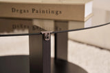 Couchtisch Clara aus gehärtetem Glas und Holz in Holzschwarz und Rauch 75Ø von Hanah Home – Bild 5