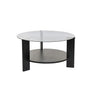 Couchtisch Clara aus gehärtetem Glas und Holz 75Ø - ZEN ZONE Furniture