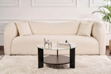 Couchtisch Clara aus gehärtetem Glas und Holz in Holzschwarz und Transparent 75Ø von Hanah Home – Bild 2