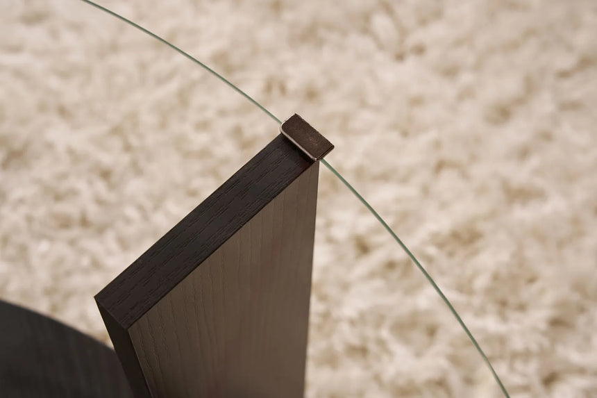 Couchtisch Clara aus gehärtetem Glas und Holz in Holzschwarz und Transparent 75Ø von Hanah Home – Bild 4