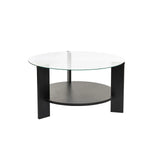 Couchtisch Clara aus gehärtetem Glas und Holz 75Ø - ZEN ZONE Furniture