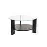 Couchtisch Clara aus gehärtetem Glas und Holz 75Ø - ZEN ZONE Furniture