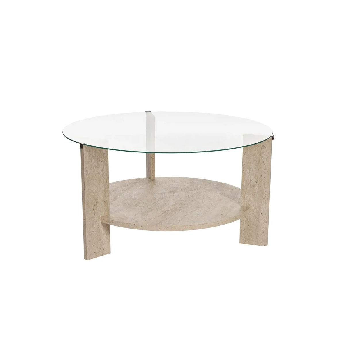 Couchtisch Clara aus gehärtetem Glas und Holz 75Ø - ZEN ZONE Furniture