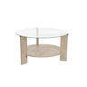 Couchtisch Clara aus gehärtetem Glas und Holz 75Ø - ZEN ZONE Furniture
