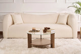Couchtisch Clara aus gehärtetem Glas und Holz in Walnuss und Transparent 75Ø von Hanah Home – Bild 2