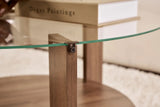 Couchtisch Clara aus gehärtetem Glas und Holz in Walnuss und Transparent 75Ø von Hanah Home – Bild 5