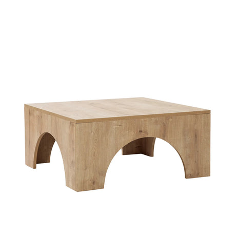 Couchtisch Collesium aus melaminbeschichteten Holz in Eiche, 80×80×37 cm von Hanah Home – Bild 5