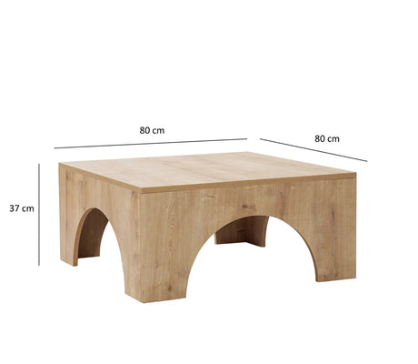 Couchtisch Collesium aus melaminbeschichteten Holz in Eiche, 80×80×37 cm von Hanah Home – Bild 6