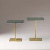 Couchtisch Elegante 2 aus gehärtetem Glas und melaminbeschichteten Holz in Gold und Grün, 45×40×40 cm von Hanah Home – Bild 7