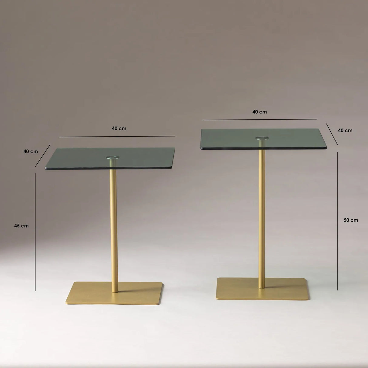 Couchtisch Elegante 2 aus gehärtetem Glas und melaminbeschichteten Holz in Gold und Grün, 45×40×40 cm von Hanah Home – Bild 8