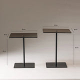 Couchtisch Elegante 2 aus gehärtetem Glas und melaminbeschichteten Holz in Schwarz und Bronze, 45×40×40 cm von Hanah Home – Bild 8