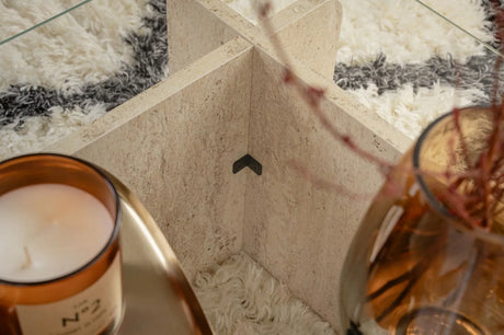 Couchtisch Flavio aus melaminbeschichteten Holz und gehärtetem Glas, 105×65×30 cm von Hanah Home – Bild 5