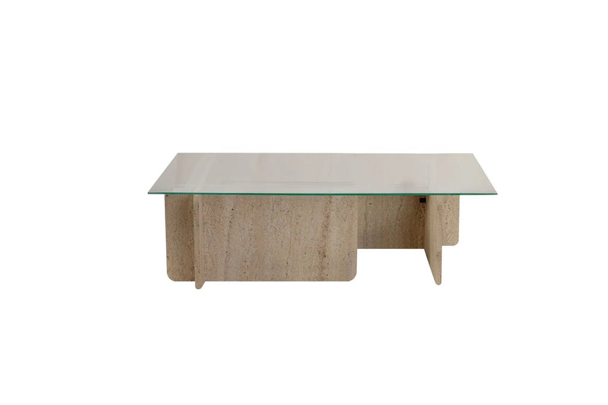 Couchtisch Flavio aus melaminbeschichteten Holz und gehärtetem Glas, 105×65×30 cm von Hanah Home – Bild 6