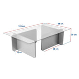 Couchtisch Flavio aus melaminbeschichteten Holz und gehärtetem Glas, 105×65×30 cm - ZEN ZONE Furniture
