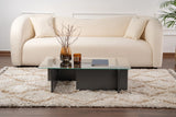 Couchtisch Flavio aus melaminbeschichteten Holz und gehärtetem Glas in Anthrazit, 105×65×30 cm von Hanah Home – Bild 3