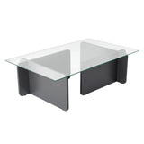 Couchtisch Flavio aus melaminbeschichteten Holz und gehärtetem Glas, 105×65×30 cm - ZEN ZONE Furniture