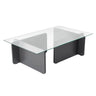 Couchtisch Flavio aus melaminbeschichteten Holz und gehärtetem Glas, 105×65×30 cm - ZEN ZONE Furniture