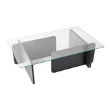 Couchtisch Flavio aus melaminbeschichteten Holz und gehärtetem Glas, 105×65×30 cm - ZEN ZONE Furniture