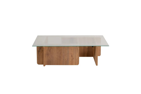 Couchtisch Flavio aus melaminbeschichteten Holz und gehärtetem Glas in Atlantische Kiefer, 105×65×30 cm von Hanah Home – Bild 6