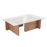 Couchtisch Flavio aus melaminbeschichteten Holz und gehärtetem Glas, 105×65×30 cm - ZEN ZONE Furniture
