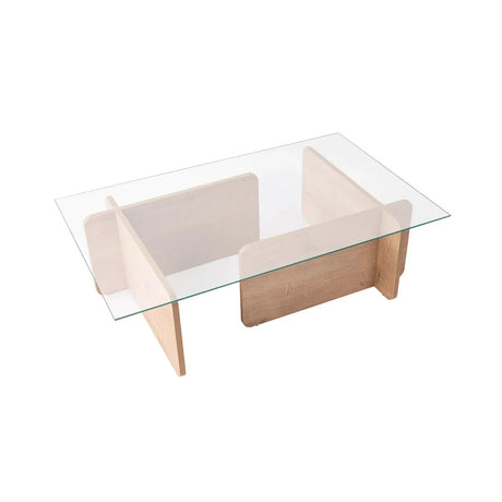 Couchtisch Flavio aus melaminbeschichteten Holz und gehärtetem Glas, 105×65×30 cm - ZEN ZONE Furniture