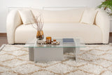 Couchtisch Flavio aus melaminbeschichteten Holz und gehärtetem Glas in Grau, 105×65×30 cm von Hanah Home – Bild 3