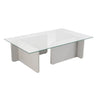 Couchtisch Flavio aus melaminbeschichteten Holz und gehärtetem Glas, 105×65×30 cm - ZEN ZONE Furniture