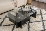 Couchtisch Flavio aus melaminbeschichteten Holz und gehärtetem Glas in Holzschwarz, 105×65×30 cm von Hanah Home – Bild 1