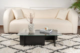Couchtisch Flavio aus melaminbeschichteten Holz und gehärtetem Glas in Holzschwarz, 105×65×30 cm von Hanah Home – Bild 3