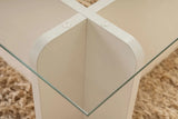Couchtisch Flavio aus melaminbeschichteten Holz und gehärtetem Glas in Holzweiß, 105×65×30 cm von Hanah Home – Bild 4