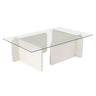 Couchtisch Flavio aus melaminbeschichteten Holz und gehärtetem Glas, 105×65×30 cm - ZEN ZONE Furniture