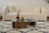 Couchtisch Flavio aus melaminbeschichteten Holz und gehärtetem Glas in Walnuss, 105×65×30 cm von Hanah Home – Bild 2