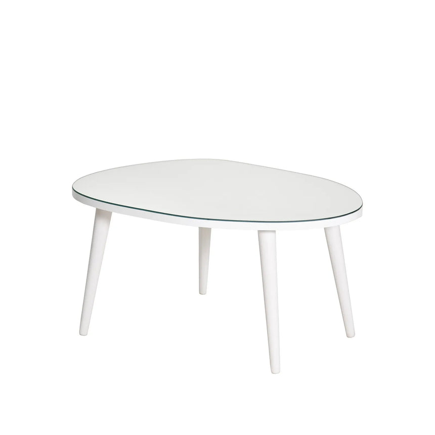 Couchtisch Gusto aus melaminbeschichteten Holz und gehärtetem Glas in Weiß und Transparent, 75×55×38 cm von Hanah Home – Bild 5