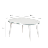 Couchtisch Gusto aus melaminbeschichteten Holz und gehärtetem Glas in Weiß und Transparent, 75×55×38 cm von Hanah Home – Bild 6
