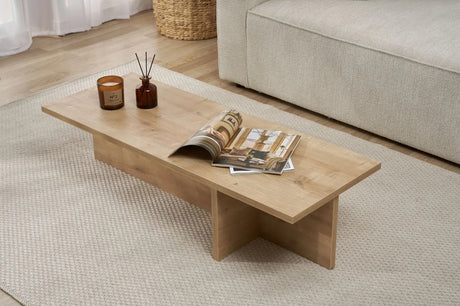Couchtisch Harbor aus melaminbeschichteter Spanplatte in Saphir-Eiche, 120×45×30 cm von Hanah Home – Bild 3