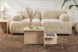 Couchtisch Harmony aus melaminbeschichteten Holz in Travertin, 80×40×40 cm von Hanah Home – Bild 2