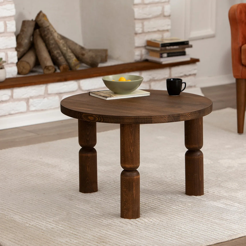 Couchtisch Ida aus Buchenholz in Walnuss, 60×60×40 cm von Hanah Home – Bild 4