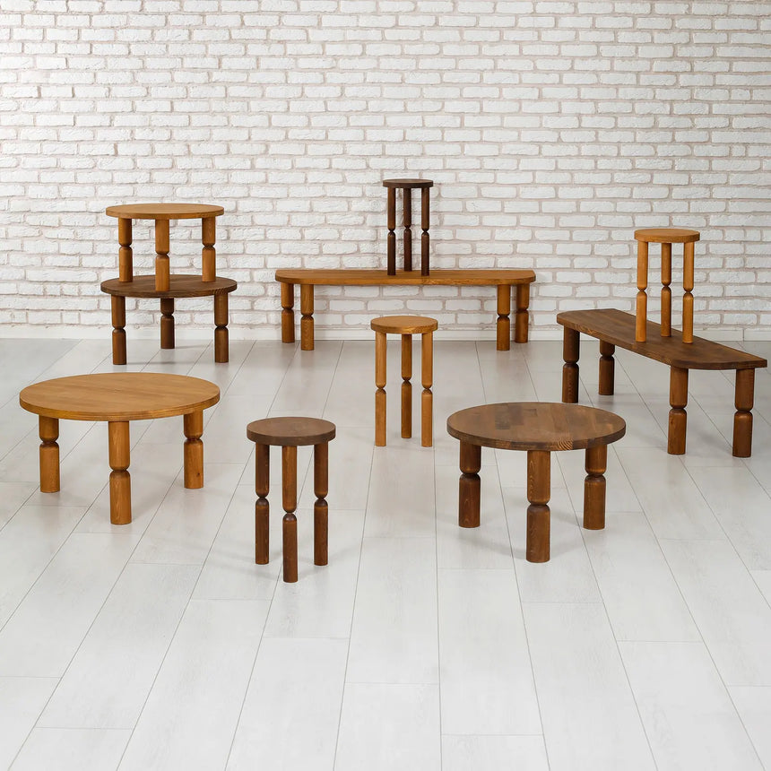 Couchtisch Ida aus Buchenholz in Walnuss, 60×60×40 cm von Hanah Home – Bild 9